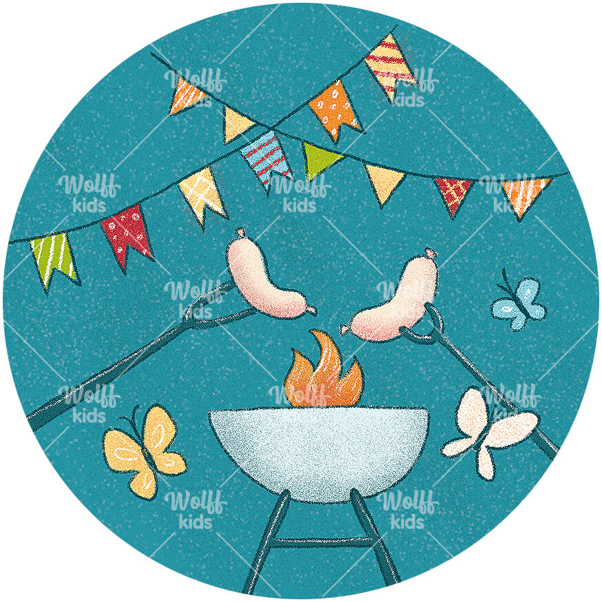 Einzelner Magnet: Grillen/ Sommerfest
